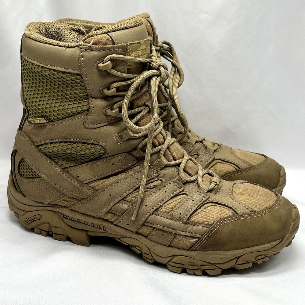 Merrell Tactical Moab 2 Waterproof Mens Size 10 44 Leather Textile combat Boots